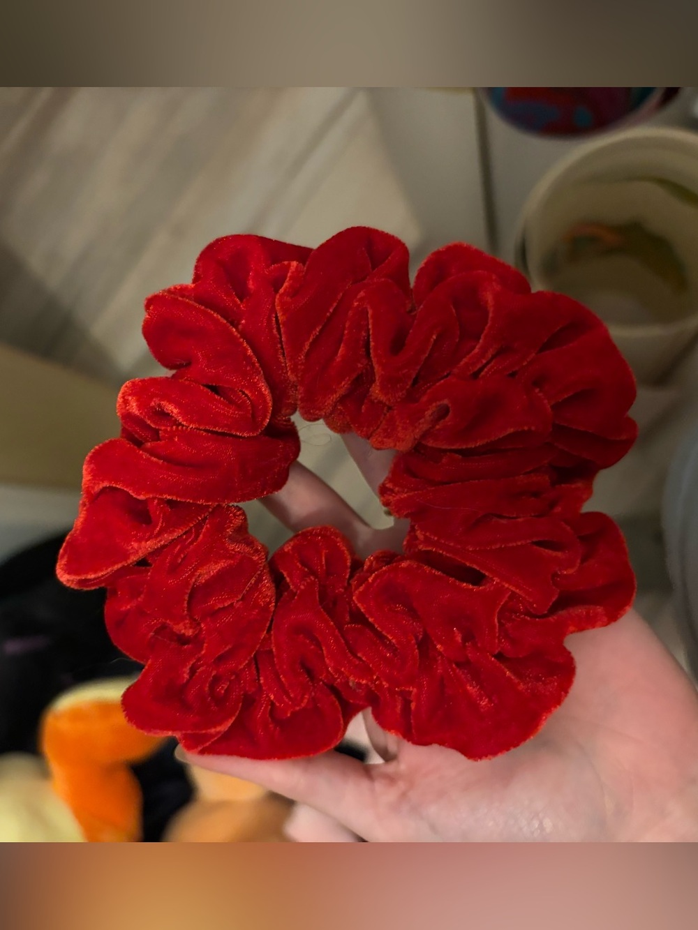 Jumbo Red Velvet Scrunchie - Women's Hair Accessory